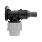 Wall flange kit 20mm MDPE snap-on male joint, black connector with gray housing
