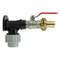 Wall flange kit with lever valve, black MDPE outlet and 25mm barbed connection
