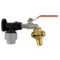 Wall flange kit with lever tap and 25mm barbed connector; mixed black, grey, brass parts
