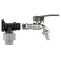 20mm MDPE wall flange kit with lever tap, hose barb and side lock fitting