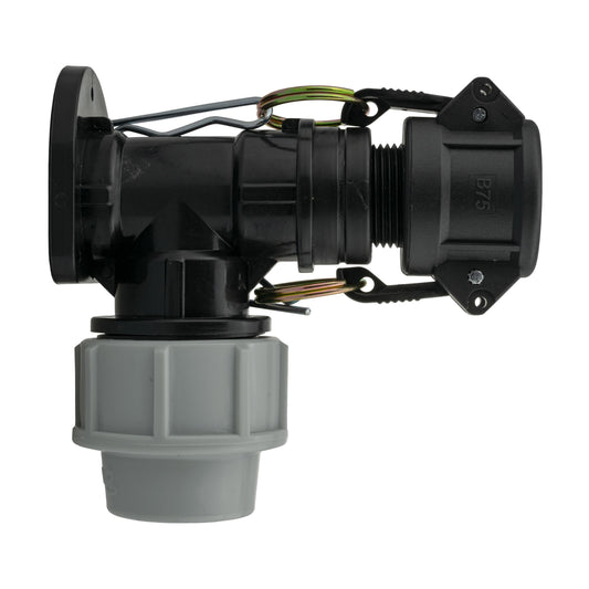 Wall flange kit: 32mm MDPE + 3/4" Camlock Type B fitting
