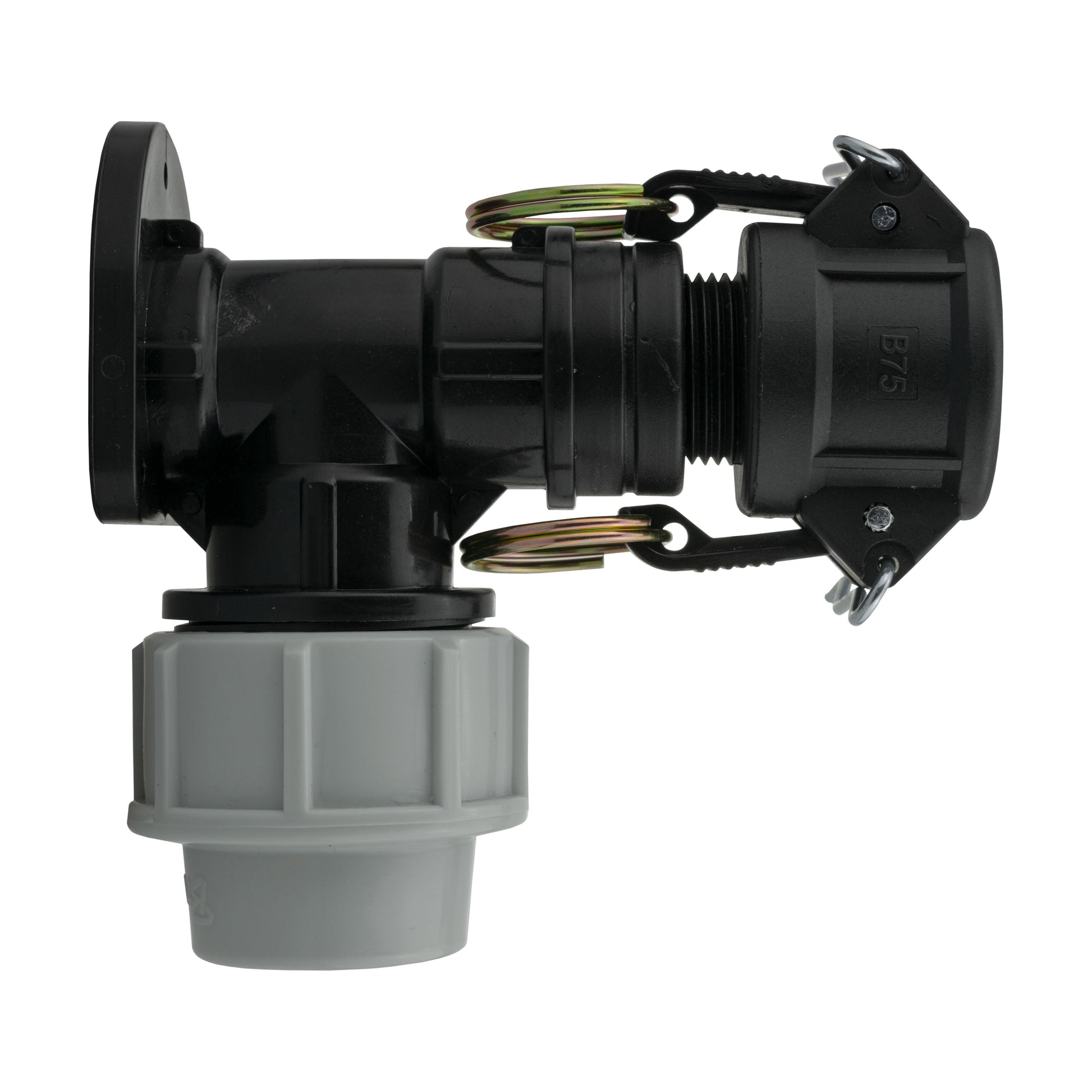 Wall flange kit 25mm MDPE, 3/4in Camlock Type B with retaining springs