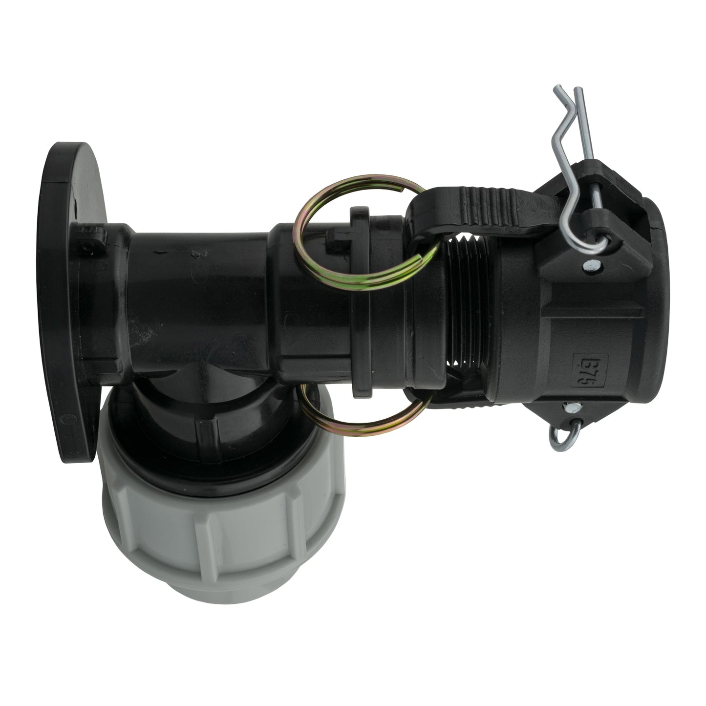 Wall flange kit 3/4in Camlock Type B with metal retaining clip and wire