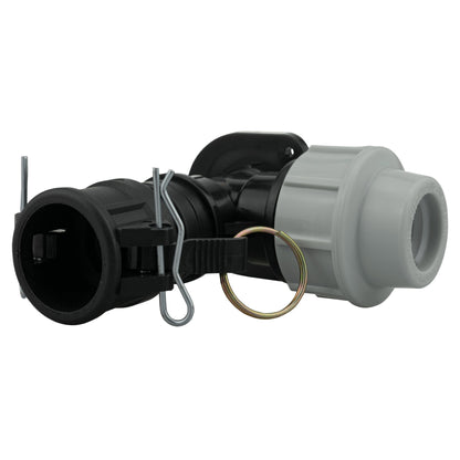Wall flange kit black camlock inlet with grey MDPE coupling sleeve