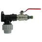 Wall flange kit 32mm MDPE with DN20 lever valve and quick-connect male fitting