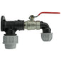32mm wall flange kit with lever valve and 20mm MDPE elbow, red handle