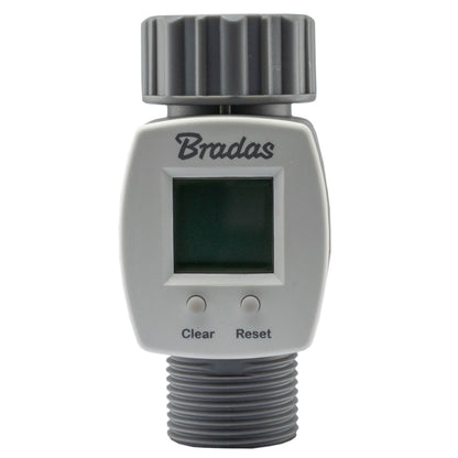 Water Flow Meter 3/4" BSPM-F with LCD display and Clear/Reset buttons