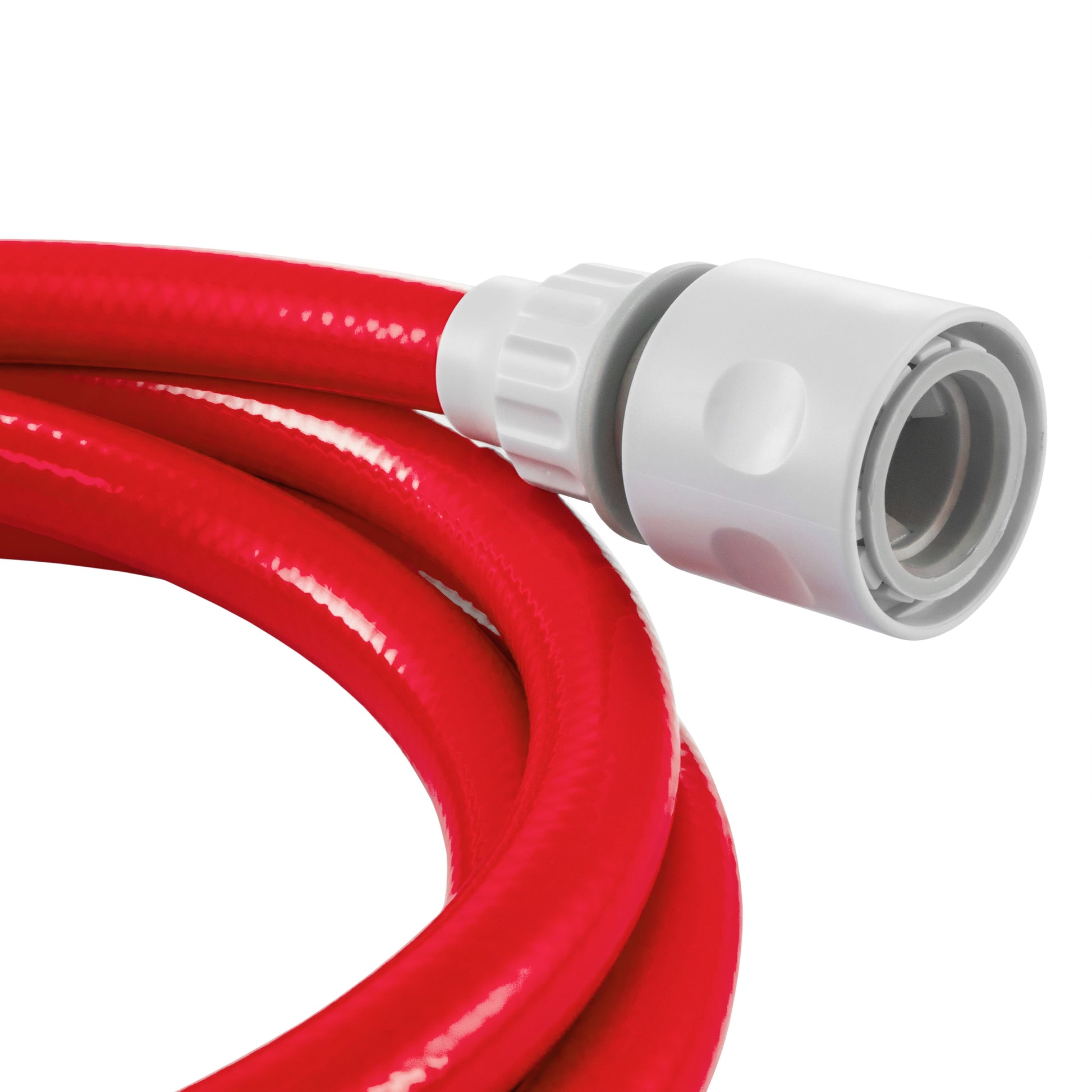 10mm red hose end with white connector fitting and ribbed grip sleeve