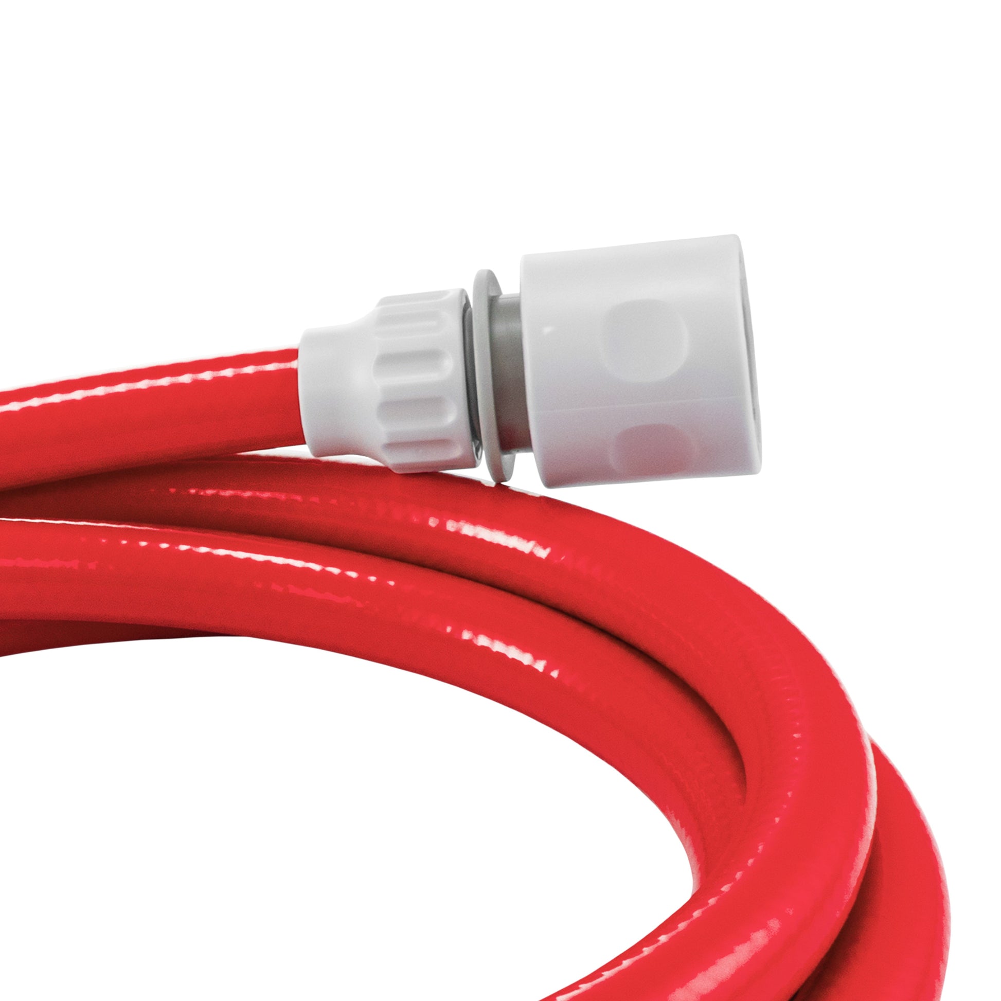 Red 10mm hose connector joint with white coupler and locking ring