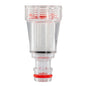 Female tap connector 3/4" BSPF with clear filter housing and red flow ring