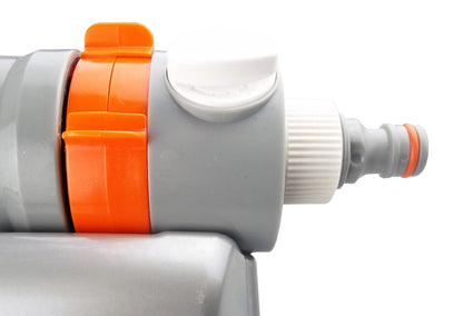 Sprinkler side control ring with orange band and gray knob