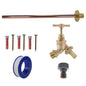 Brass barbed bib tap basic connection kit with blue hose adapter and quick connector