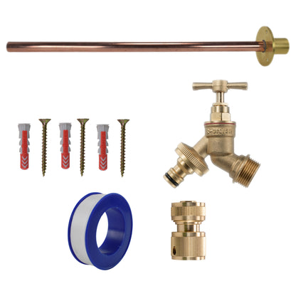 Brass Quick Connect Basic Tap Kit with brass quick-connect and blue hose adaptor