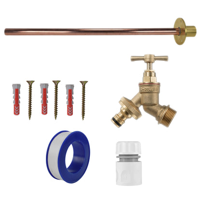 Messing Quick-Connect-Bib-Tap-Kit mit Ventil, blauer Schlauchkupplung und Zubehör
