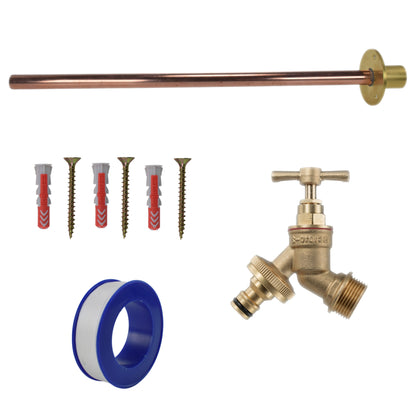 Messing Quick-Connect-Bib-Tap-Kit mit Ventil, Kupferrohr und blauer Schlauchkupplung