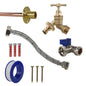 Brass quick connect tap kit with braided hose and blue-line hose connector