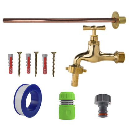 Poliertes Messing 13-mm Barb-Hahn-Set mit Lime-Line Schlauchverbinder