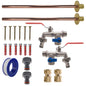 Doppelhebel-Tap BASIC Anschlussset x2 mit Messing-Anschlüssen, Ventile, blaue Hebel