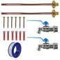 Lever Tap BASIC connection kit x2: copper pipes, brass end fittings, screws and washers