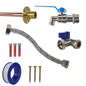 Simple Lever Tap STANDARD connection kit: braided flexible hose, valve connectors, screws