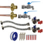 Simple Lever Tap STANDARD Connection Kit x2: Messingflansche, Ventile, Schlauchzubehör