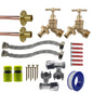 Full tap connect kit contents with twin hoses and lime/yellow-line connectors