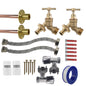 Full tap connect kit contents with twin braided hoses and blue-line connectors
