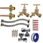 Messing Quick-Connect Bib-Tap Komplettset (2x) mit Schlauchanschlüssen und Dichtungen