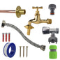 Polished brass 13mm barb tap full kit with lime line hose connector (green)