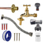 Full tap connection kit with flexible hose, valve, and white end connector piece