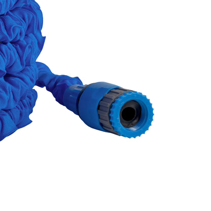 Blue expanding hose tip with toothed grip ring and dark central outlet