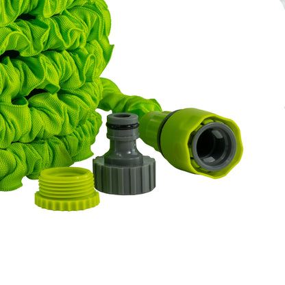 Lime trick hose end connector set: green nozzle, grey fitting and green cap