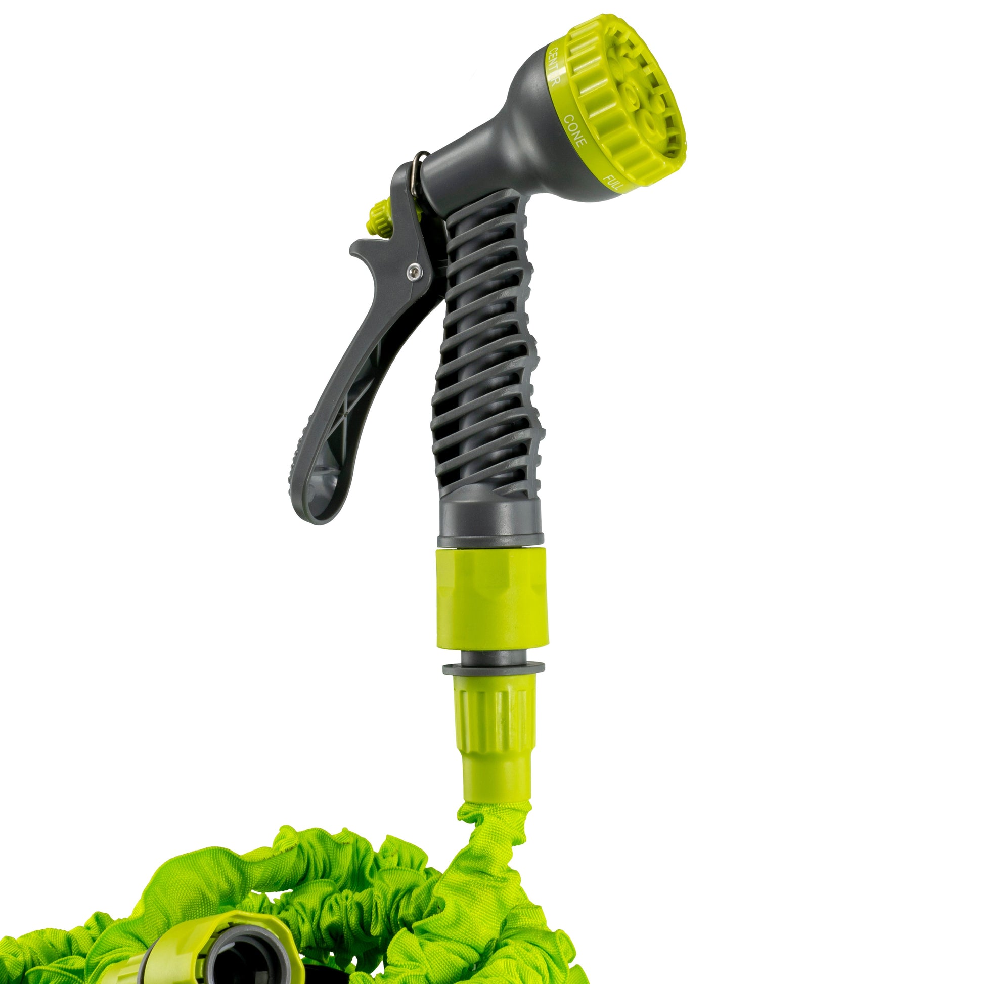Lime spray gun with attached expanding hose section