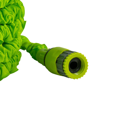 Lime hose end coupler opening with black rubber insert