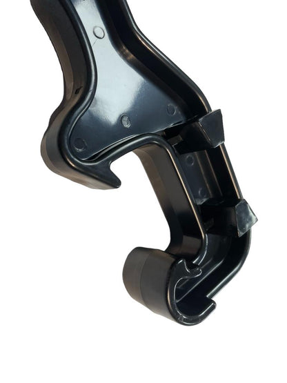 Drum opening wrench head with two metal clamps and U-shaped lever, black