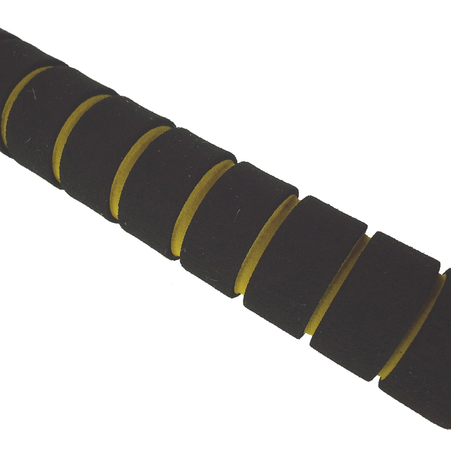 Striped black handle with yellow rings for car cleaning brush