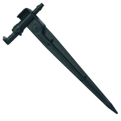 Midi Drip™ dripper emitter with spike, black plastic body and outlet tube