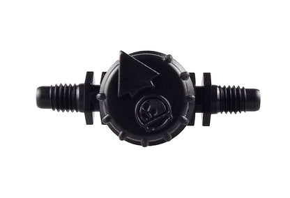 Vari-Flow valve with front logo and 10-32 UNF threaded shafts, black