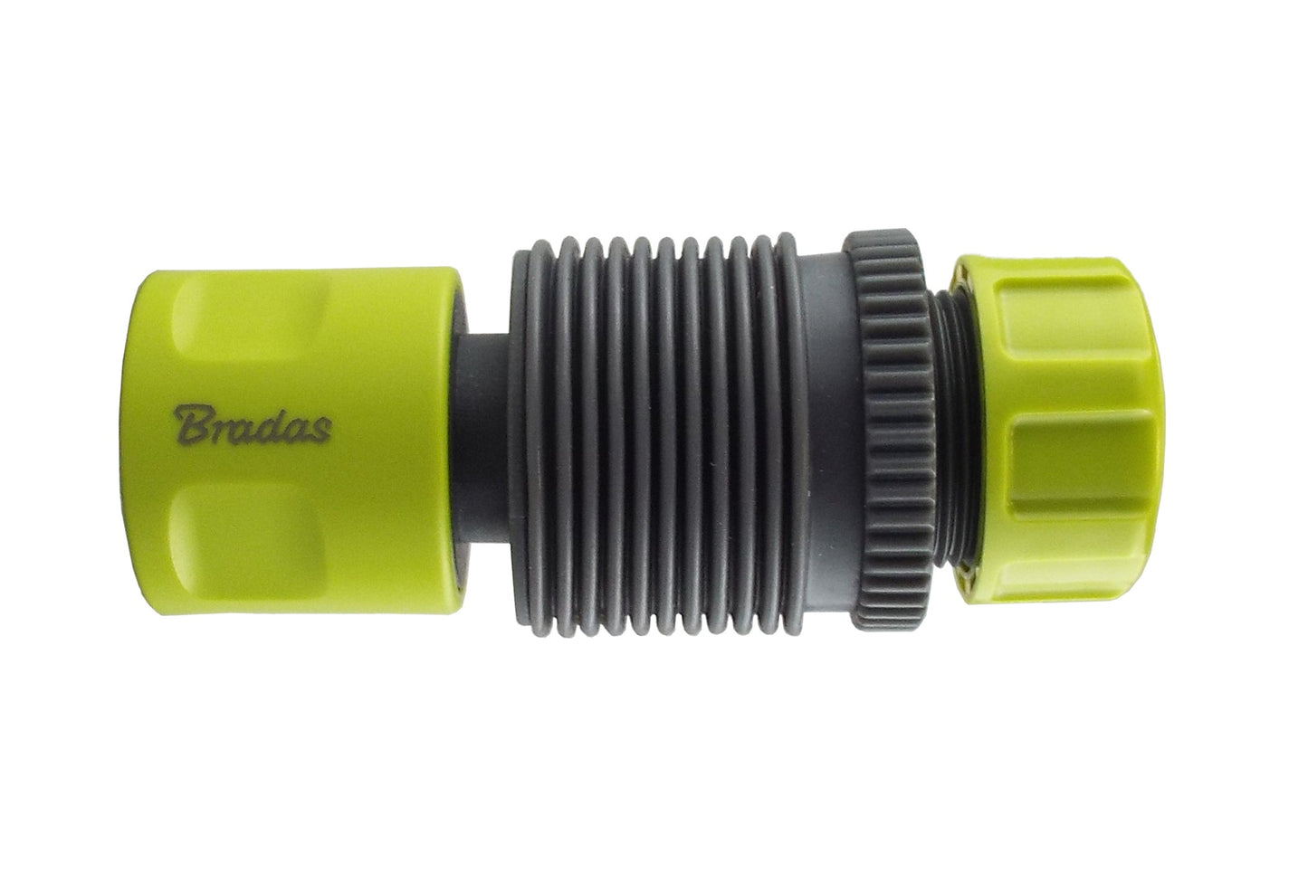 Flexibler Schlauchverbinder 1/2", Limettengrün, gerippter Schlauch mit Anschlussbuchse