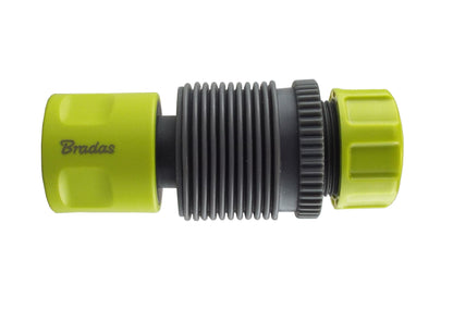 Flexibler Schlauchverbinder 1/2", Limettengrün, gerippter Schlauch mit Anschlussbuchse