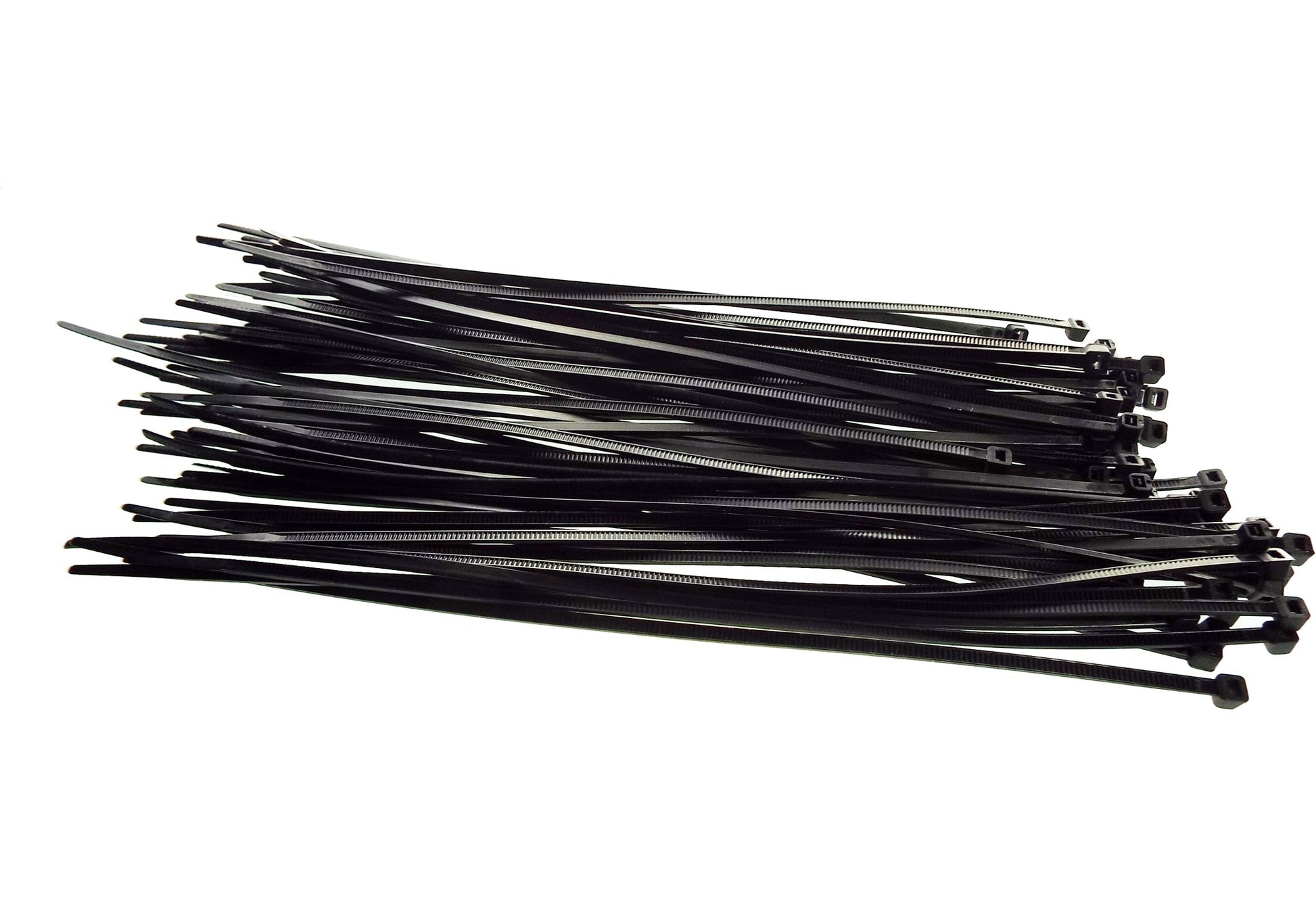 Black cable ties, 2.5 x 100 mm, long straps with locking heads