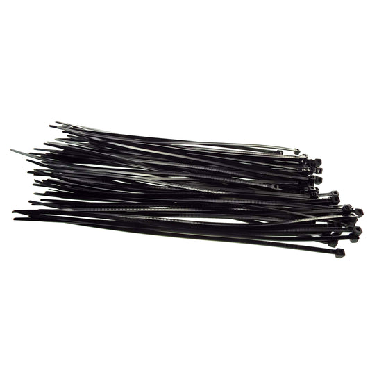 Black cable ties bundle, 3.6mm x 250mm, 100 pack with locking heads