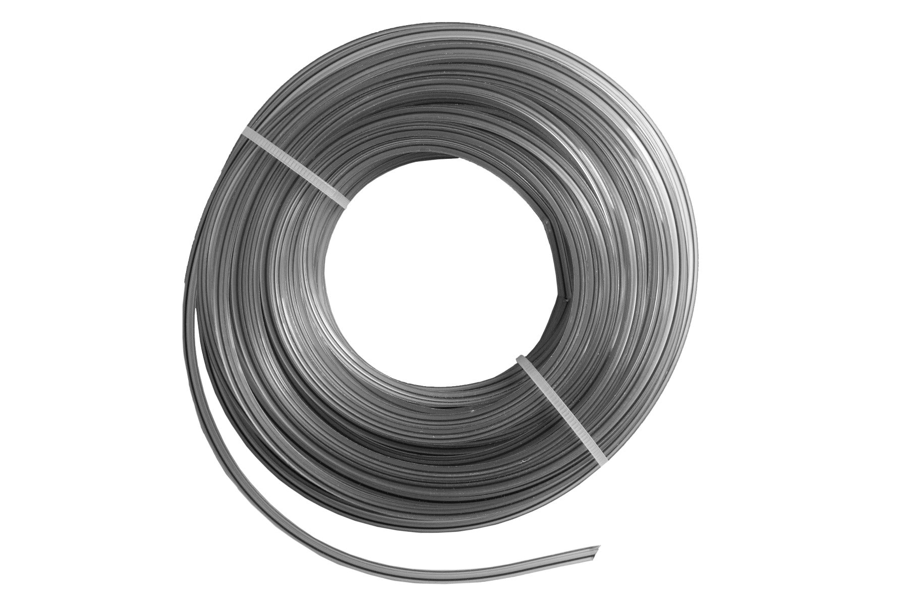 Coiled strimmer line spool, dark gray Dual Star profile