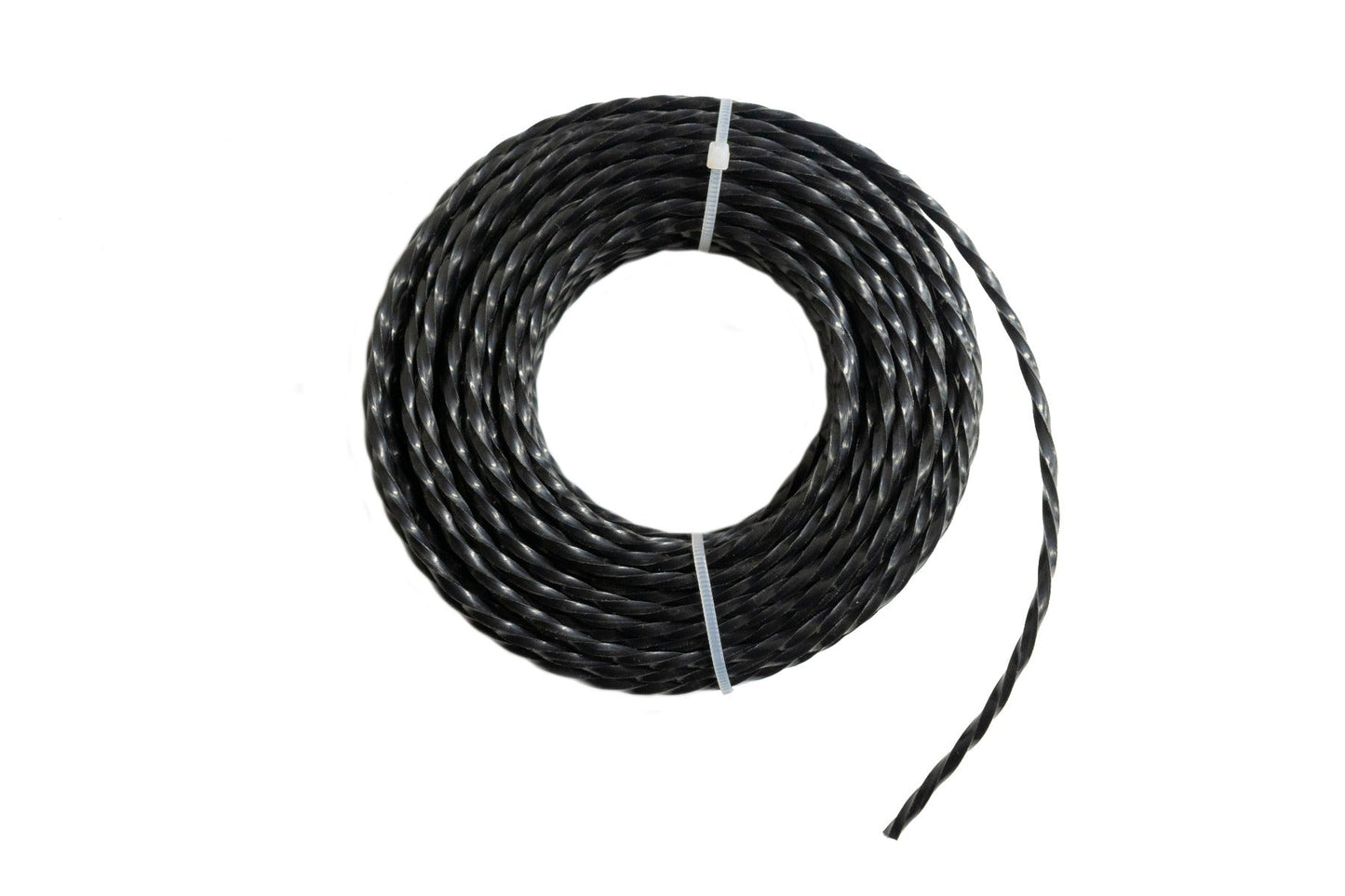 Black twisted strimmer line rope, 3mm, 15m spool