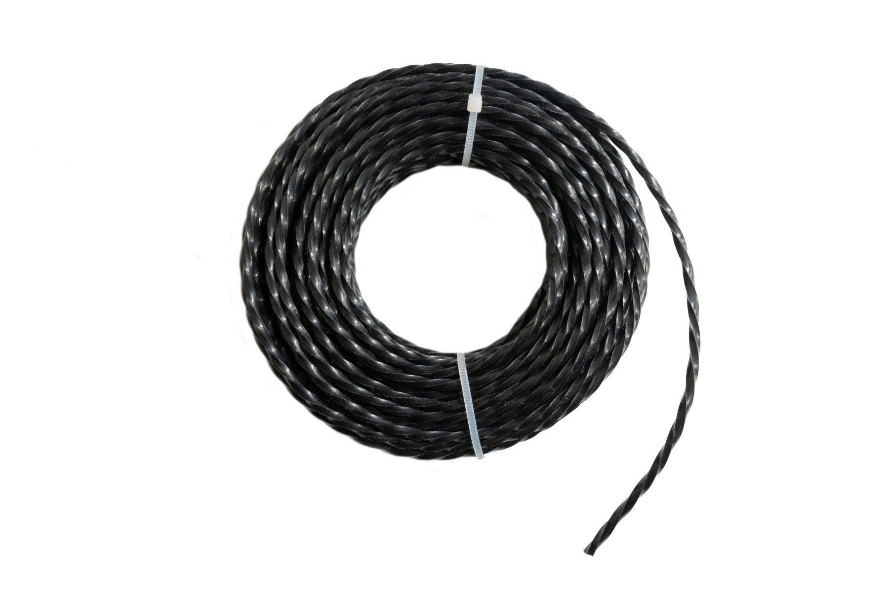 Black twisted strimmer line rope, 3mm, 15m spool