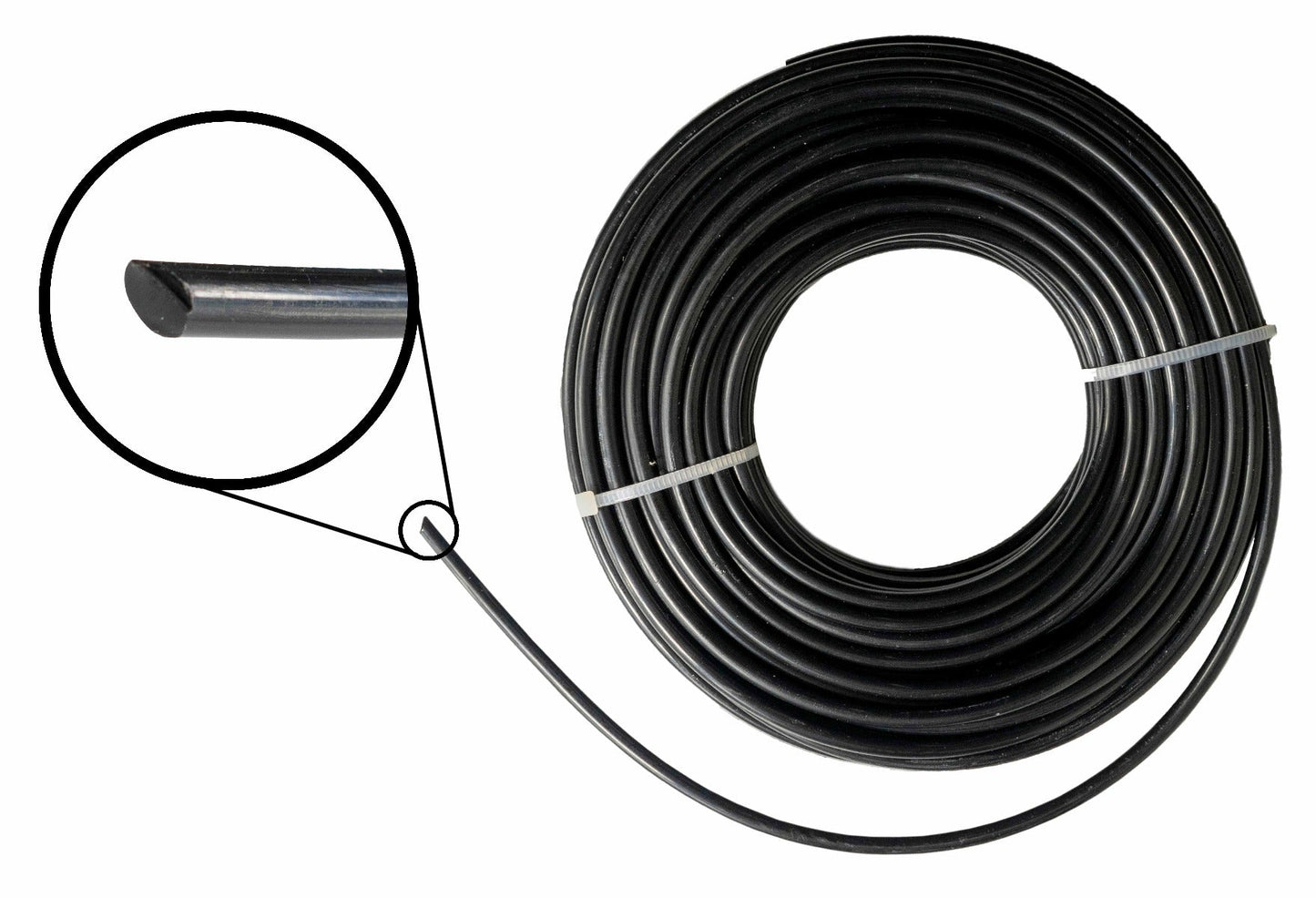 Black 3.0mm round strimmer line on spool, 15m length