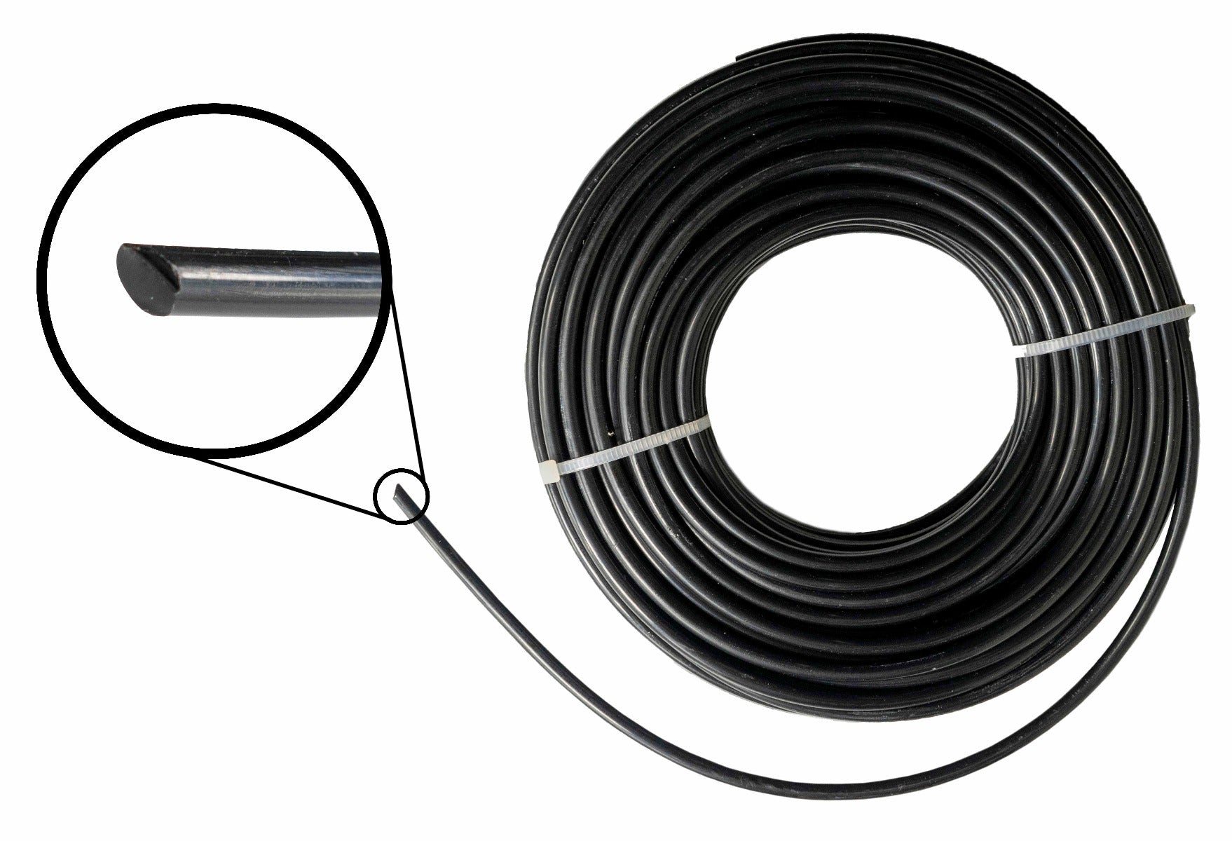 Black 3.0mm round strimmer line on spool, 15m length