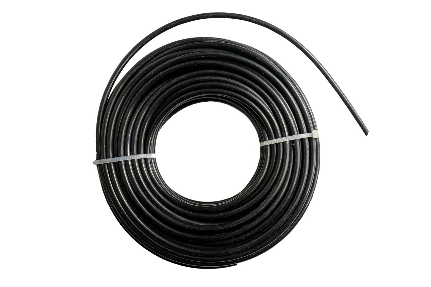 Black round strimmer line coil, 2mm x 15m, top view
