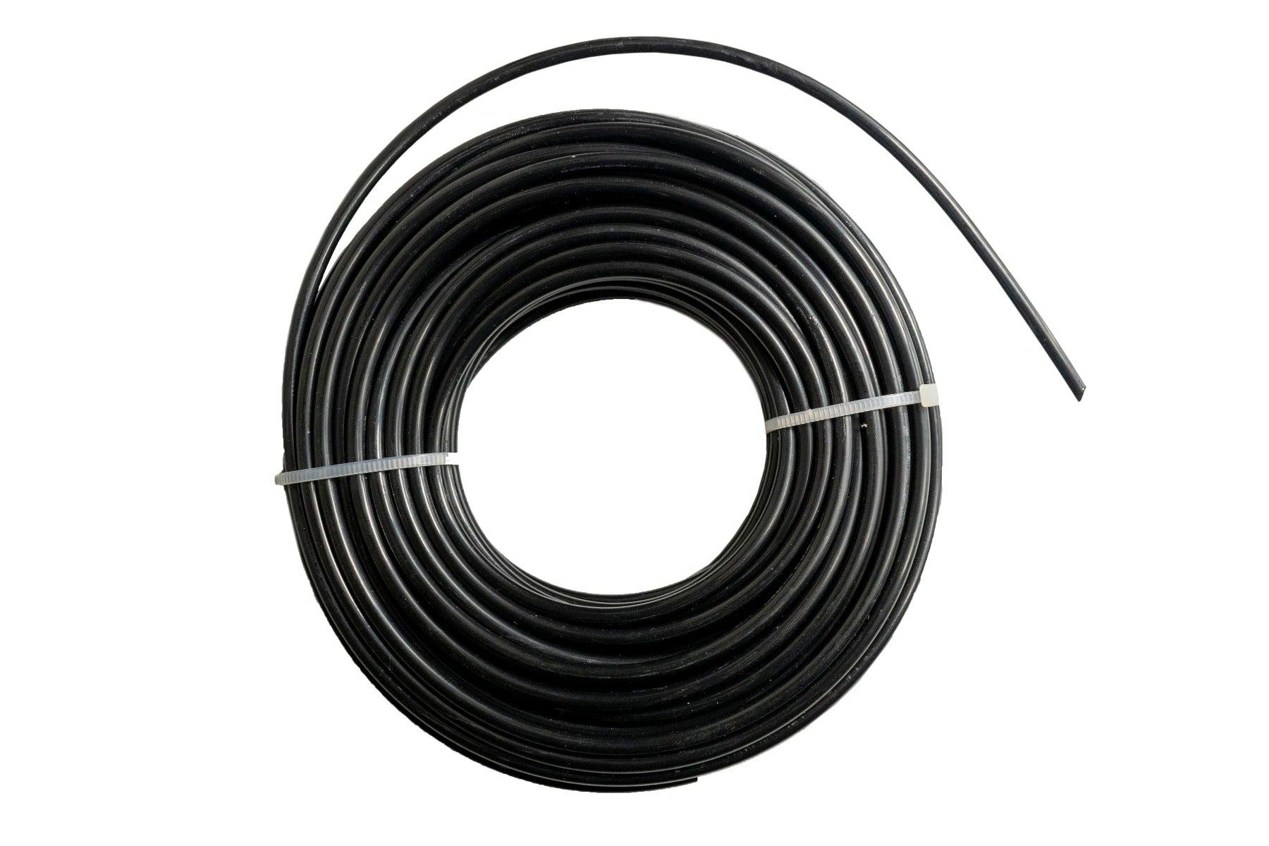 Black round strimmer line coil, 2mm x 15m, top view