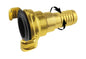 Brass swivel hose connector, 3/4" barb with black rubber seal